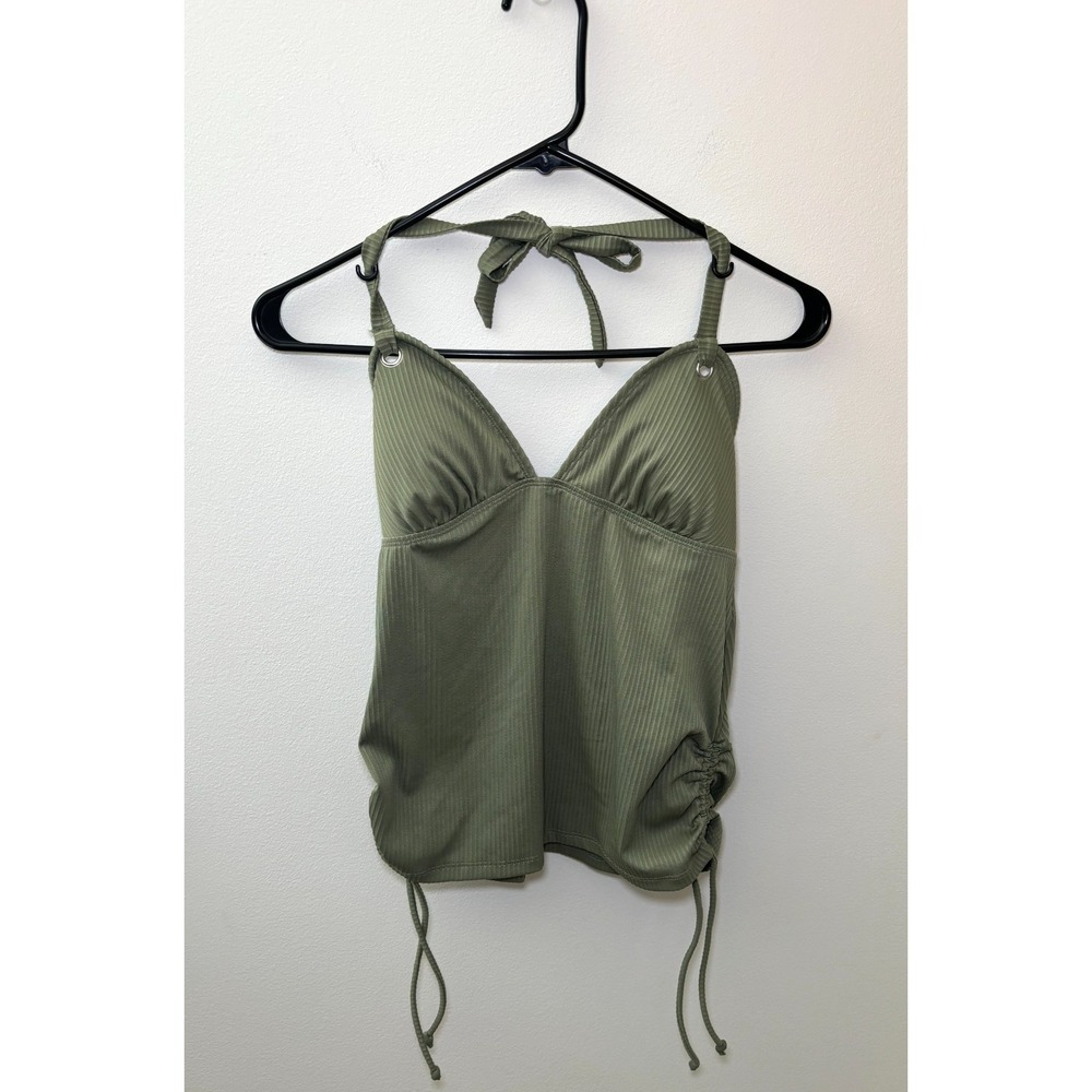 Salt + Cove Olive Green Juniors Swim Tankini Top Size M